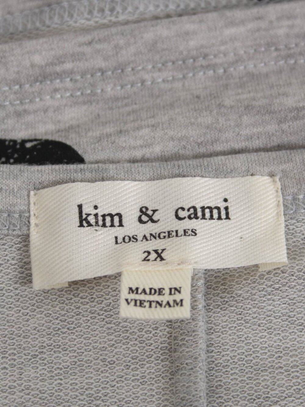 Kim & Cami 2X Gray Heart Print Tunic Top Dolman Sleeve Soft Sweatshirt Knit - Picture 5 of 9
